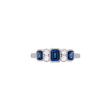 18K White Gold Sapphire And Diamond Ring