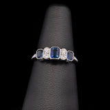18K White Gold Sapphire And Diamond Ring