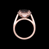 14K Rose Gold Morganite Ring With Diamond Halo