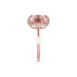 14K Rose Gold Morganite Ring With Diamond Halo