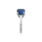 Platinum "No Heat" Ceylon Sapphire And Diamond Ring