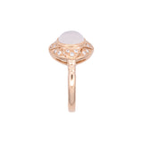 14K Yellow Gold Moonstone And Diamond Ring