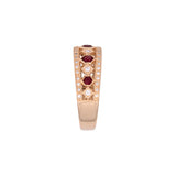 18K Yellow Gold Ruby And Diamond Wide Band