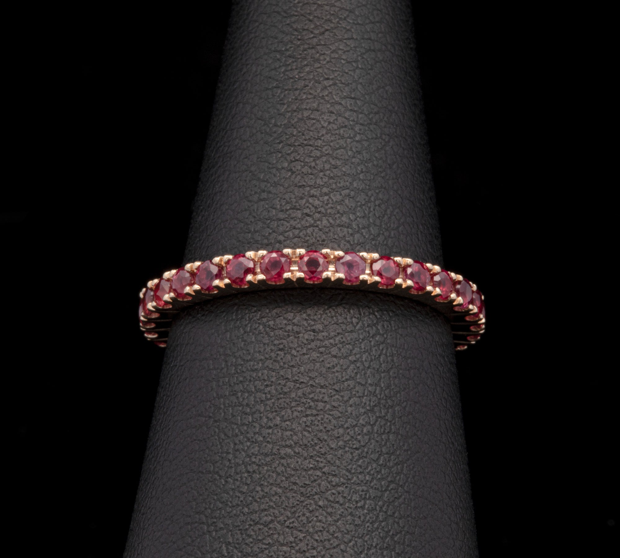 18K Yellow Gold Ruby 3/4 Eternity Band