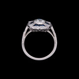 Platinum Diamond And Sapphire Ring.