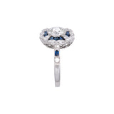 Platinum Diamond And Sapphire Ring.