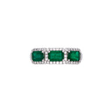 18K White Gold Emerald And Diamond Band