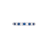 14K White Gold Sapphire And Diamond Half Eternity Band