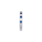 14K White Gold Sapphire And Diamond Half Eternity Band