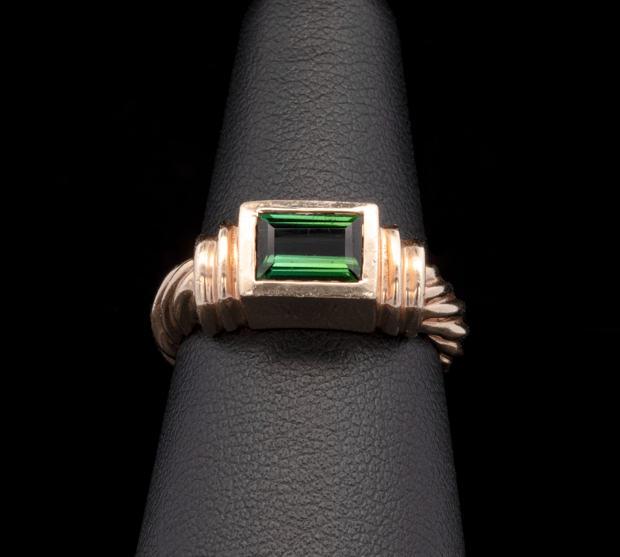 14K Yellow Gold Green Tourmaline Ring
