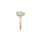 14K Yellow Gold Bezel Set Pear Shaped Opal Ring With Diamond Accents
