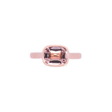 18K Rose Gold Bezel Set Cushion Cut Morganite Ring