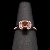 18K Rose Gold Bezel Set Cushion Cut Morganite Ring
