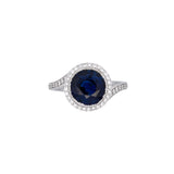 Platinum Sapphire And Diamond Ring