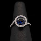 Platinum Sapphire And Diamond Ring