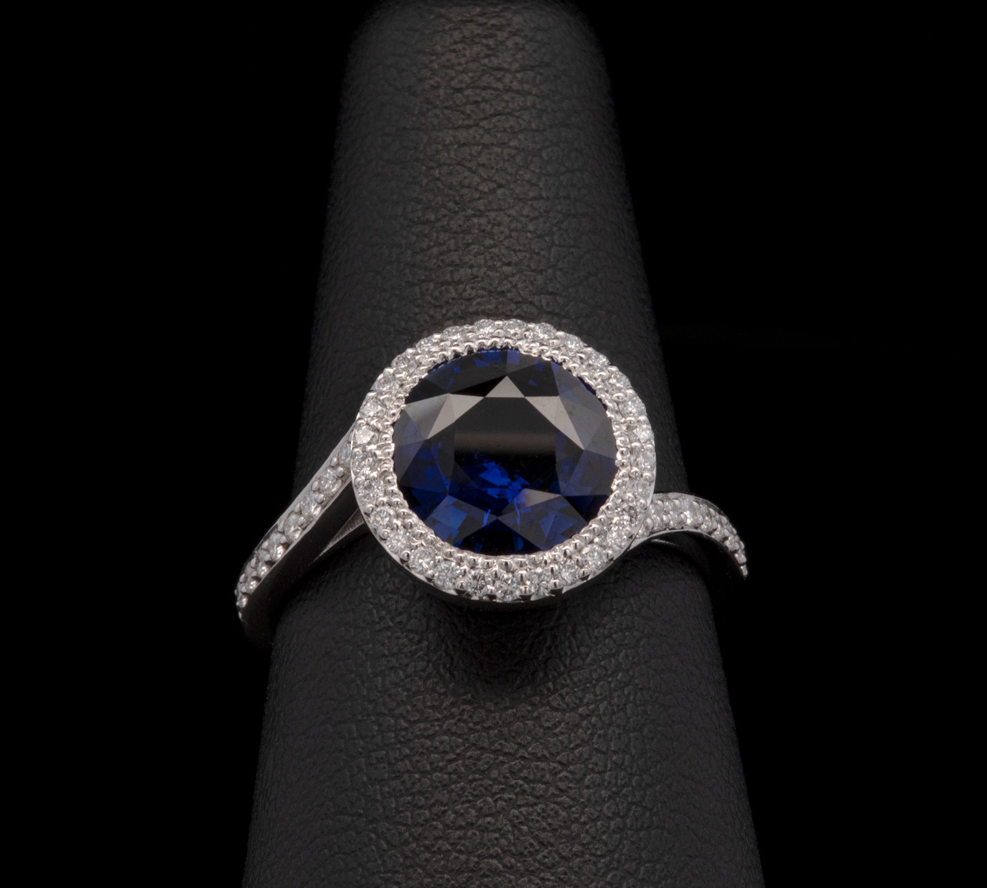 Platinum Sapphire And Diamond Ring