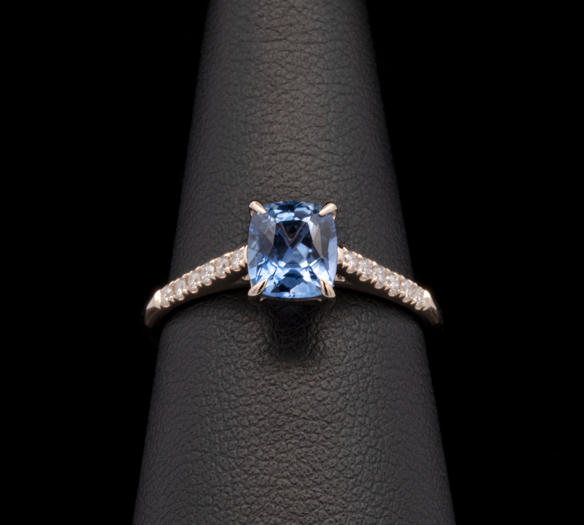 14K Yellow Gold Ceylon Sapphire And Diamond Ring