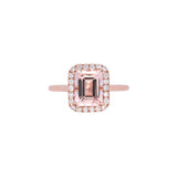 14K Rose Gold Morganite And Diamond Halo Ring