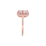 14K Rose Gold Morganite And Diamond Halo Ring