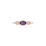 14K Yellow Gold Amethyst And Diamond Rings