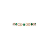 14K Yellow Gold Emerald And Diamond Band