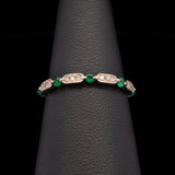14K Yellow Gold Emerald And Diamond Band