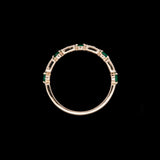 14K Yellow Gold Emerald And Diamond Band