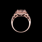 14K Rose Gold Morganite And Diamond Halo Ring