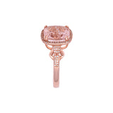 14K Rose Gold Morganite And Diamond Halo Ring