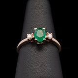 14K Yellow Gold Emerald And Diamond Ring