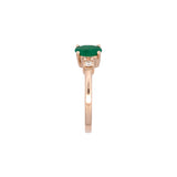 14K Yellow Gold Emerald And Diamond Ring