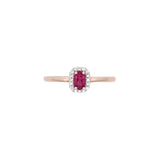 14K Yellow Gold Ruby And Diamond Halo Ring