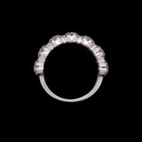 14K White Gold Sapphire And Diamond Wide Geometric Band