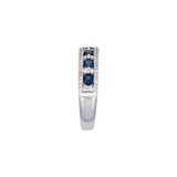 14K White Gold Sapphire And Diamond Band