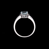 14K White Gold Aquamarine And Diamond Halo Ring