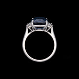 Platinum Cushion Cut Sapphire And Diamond Rings