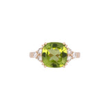 14K Yellow Gold Peridot And Diamond Ring