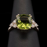 14K Yellow Gold Peridot And Diamond Ring