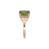 14K Yellow Gold Peridot And Diamond Ring