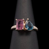 14K Yellow Gold Ruby And Sapphire Toi Et Moi Ring.