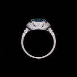 14K White Gold London Blue Topaz And Diamond Ring