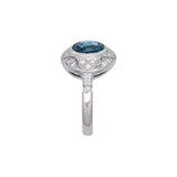 14K White Gold London Blue Topaz And Diamond Ring