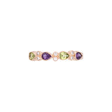 14K Yellow Gold Pear Shaped Amethyst, Peridot And Diamond Band