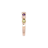 14K Yellow Gold Pear Shaped Amethyst, Peridot And Diamond Band