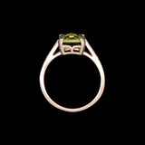 14K Yellow Gold Cushion Cut Peridot And Diamond Rings