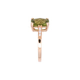14K Yellow Gold Cushion Cut Peridot And Diamond Rings