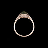 14K Yellow Gold Round Peridot And Diamond Ring