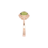 14K Yellow Gold Round Peridot And Diamond Ring