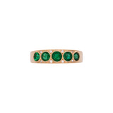 18K Yellow Gold Emerald A Diamond Band