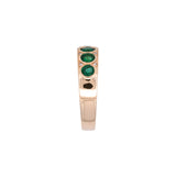 18K Yellow Gold Emerald A Diamond Band